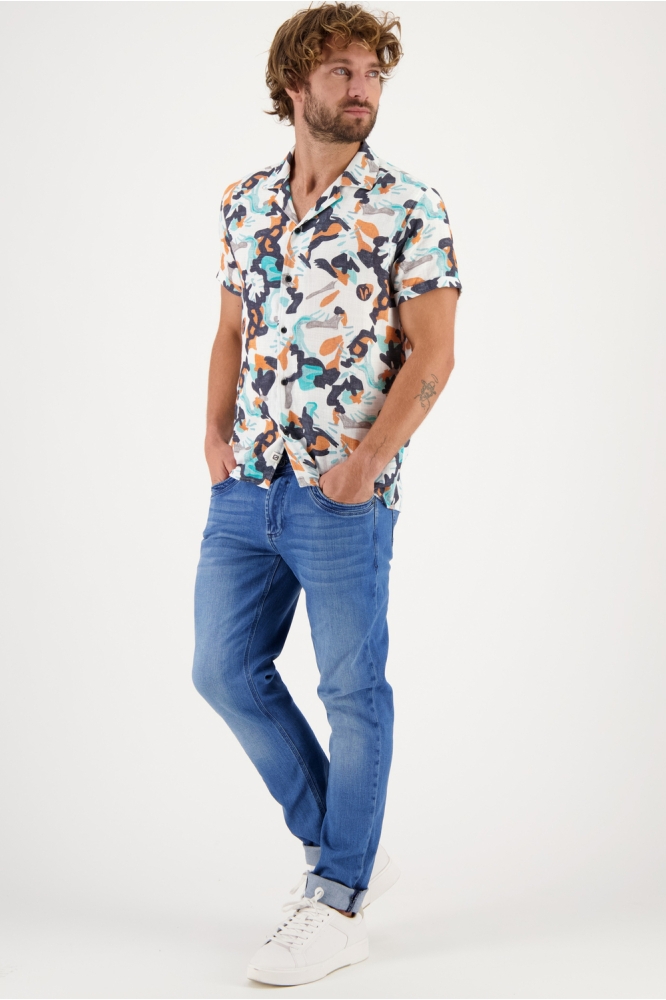 OVERHEMD FLORAL PRINTED MET OPEN KRAAG 334547 972 soft peach